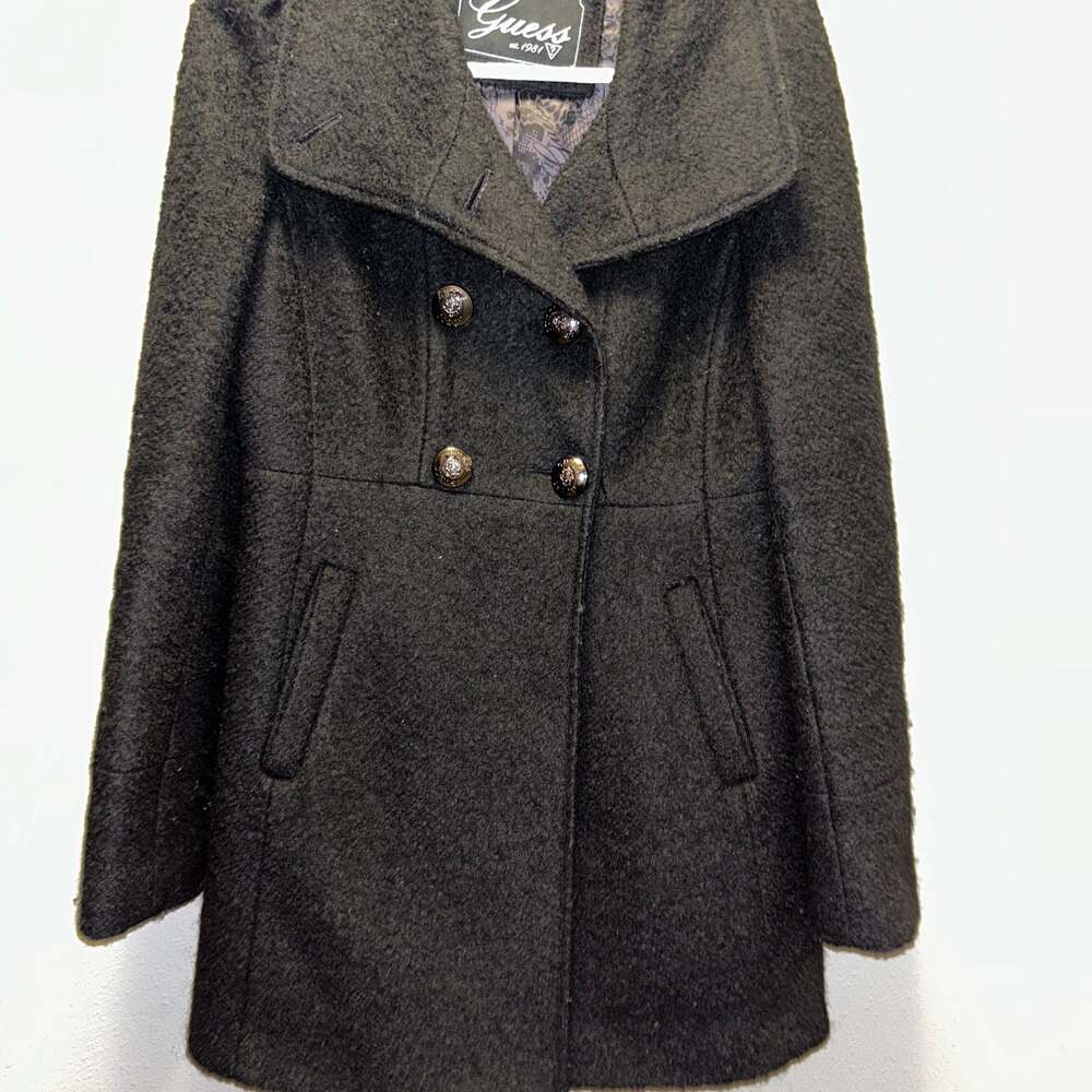 Vintage Guess Brand Black Peacoat